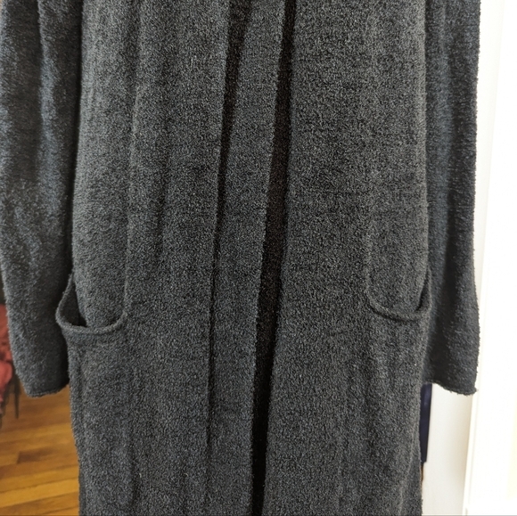 Barefoot Dreams Cozychic Lite Long Open Front Oversized Sweater Robe Pockets - Picture 7 of 10